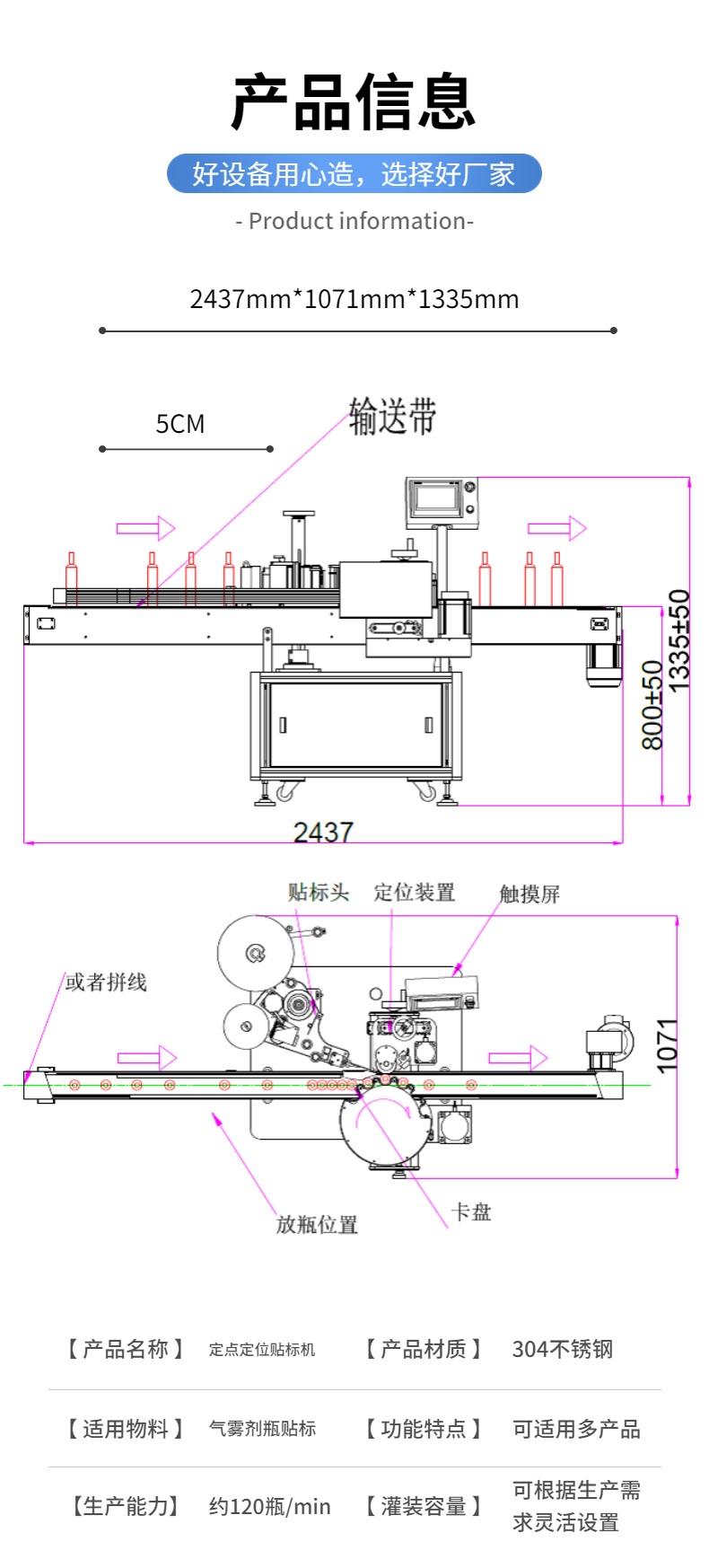 卡盤式高速定點定位圓瓶貼標機CAD設計圖